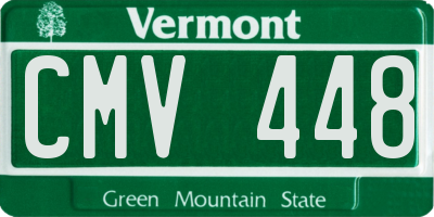 VT license plate CMV448