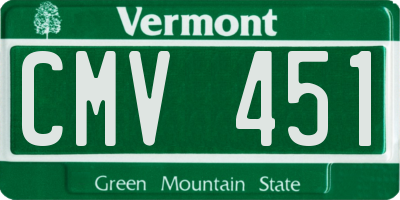 VT license plate CMV451