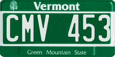 VT license plate CMV453
