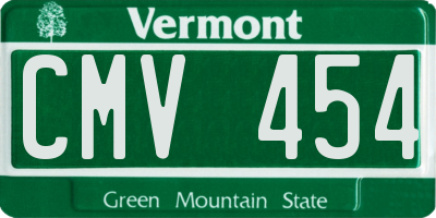 VT license plate CMV454