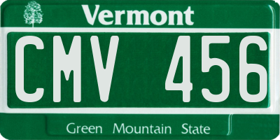 VT license plate CMV456