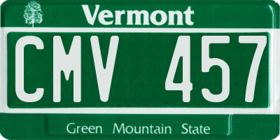 VT license plate CMV457