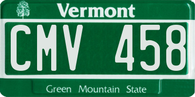 VT license plate CMV458