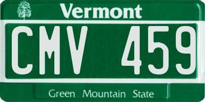 VT license plate CMV459