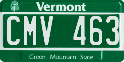 VT license plate CMV463