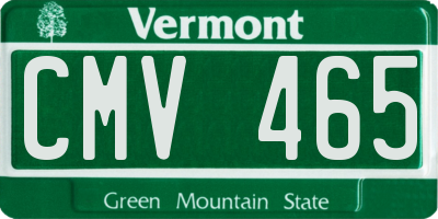 VT license plate CMV465