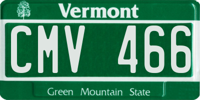 VT license plate CMV466