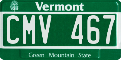 VT license plate CMV467
