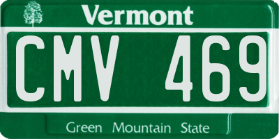 VT license plate CMV469