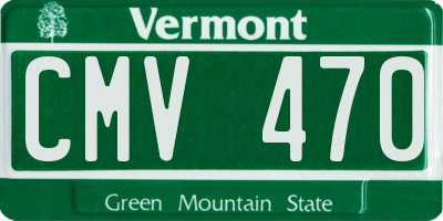VT license plate CMV470