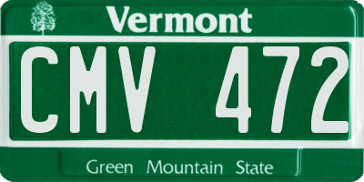 VT license plate CMV472
