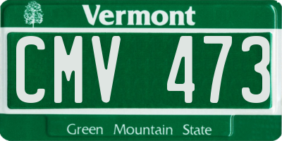VT license plate CMV473