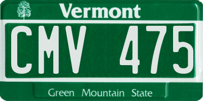 VT license plate CMV475