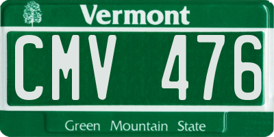 VT license plate CMV476