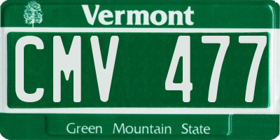 VT license plate CMV477
