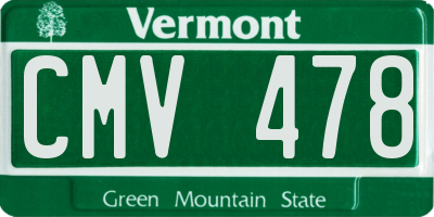 VT license plate CMV478