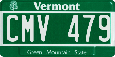 VT license plate CMV479