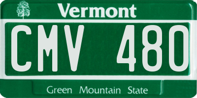 VT license plate CMV480