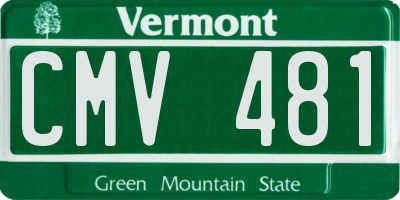 VT license plate CMV481