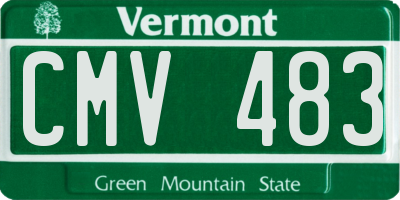 VT license plate CMV483