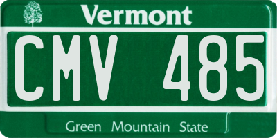 VT license plate CMV485