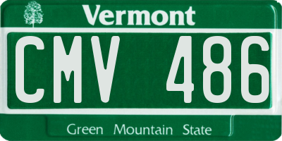 VT license plate CMV486