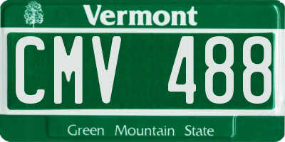 VT license plate CMV488