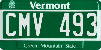 VT license plate CMV493