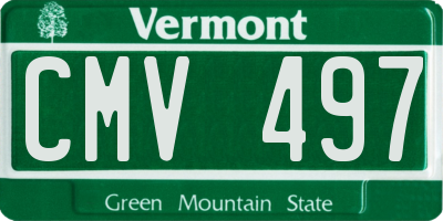 VT license plate CMV497