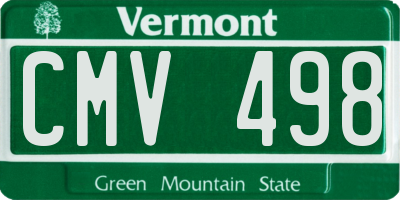 VT license plate CMV498