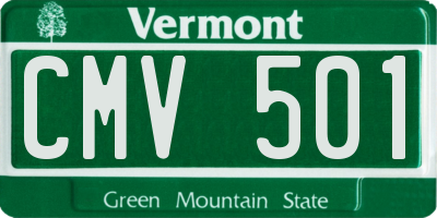 VT license plate CMV501