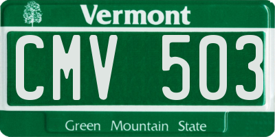 VT license plate CMV503