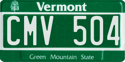 VT license plate CMV504