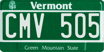 VT license plate CMV505