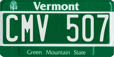 VT license plate CMV507