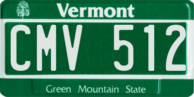 VT license plate CMV512