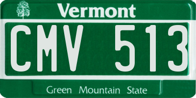 VT license plate CMV513