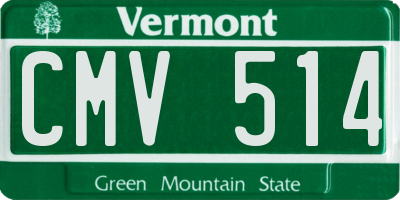 VT license plate CMV514