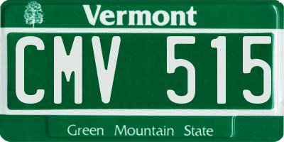 VT license plate CMV515