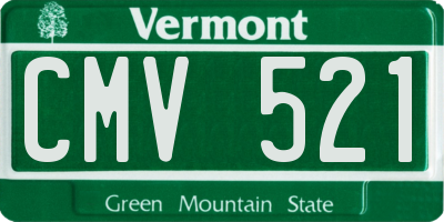 VT license plate CMV521