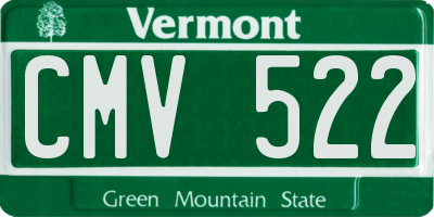VT license plate CMV522