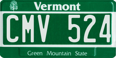 VT license plate CMV524