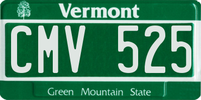 VT license plate CMV525