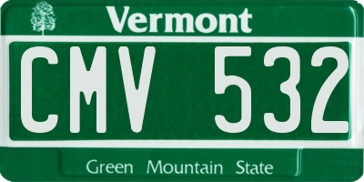 VT license plate CMV532