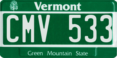VT license plate CMV533