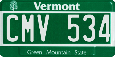 VT license plate CMV534