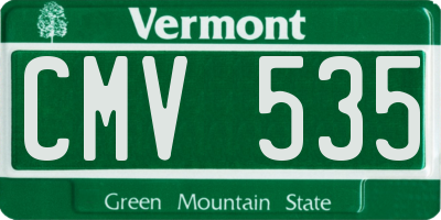 VT license plate CMV535