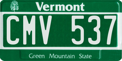 VT license plate CMV537