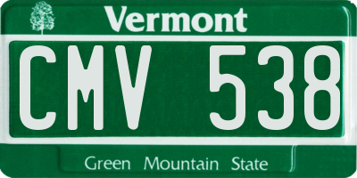 VT license plate CMV538
