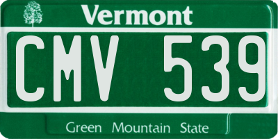 VT license plate CMV539